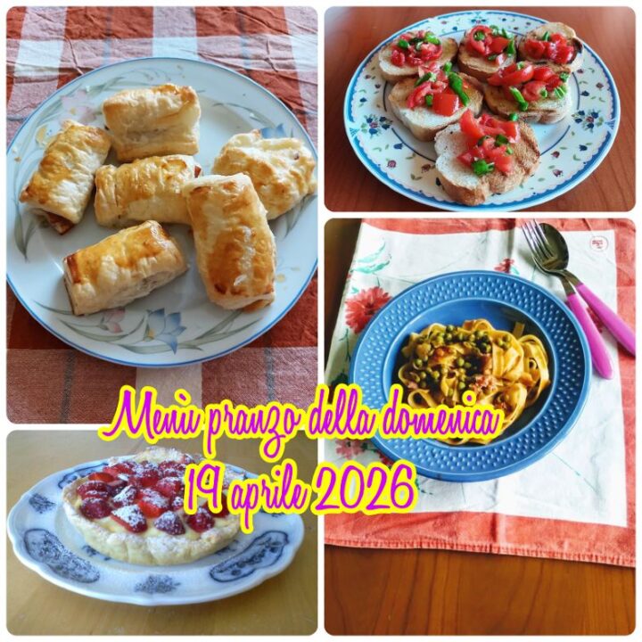 Menù pranzo della domenica 19 aprile 2026