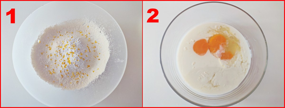 primo procedimento della torta soffice al limone