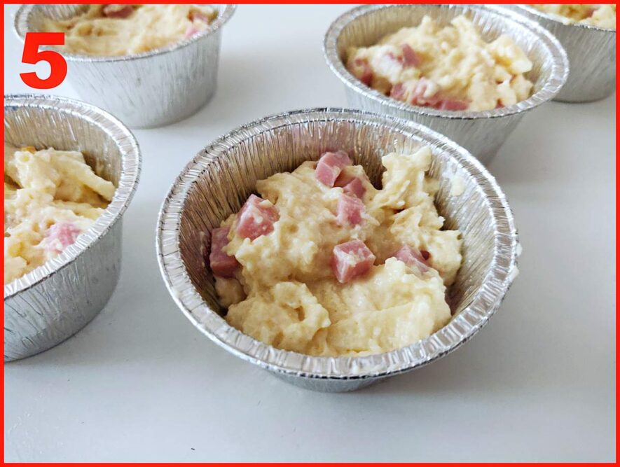 ultimo passaggio della ricetta dei muffin salati