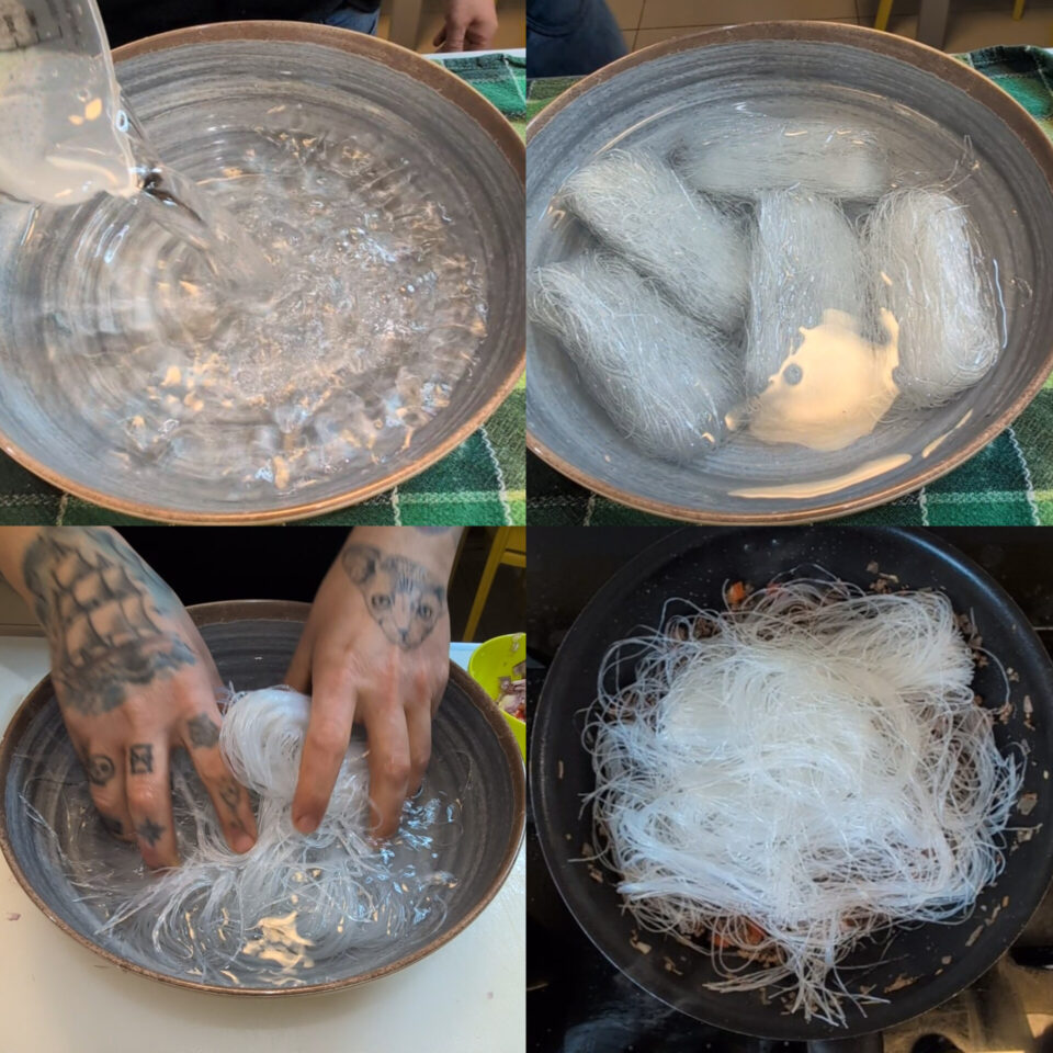 Ricetta veloce: spaghetti di soia e carne macinata in salsa agrodolce