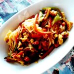 Noodles di riso con pancetta affumicata