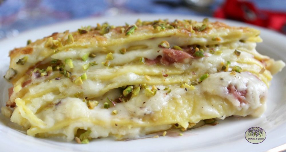 Lasagne mortadella e pistacchi Gustose facili e veloci