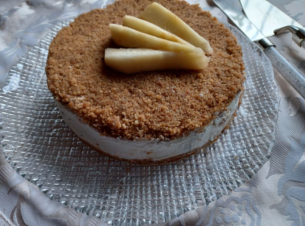 Torta ricotta e pere senza cottura