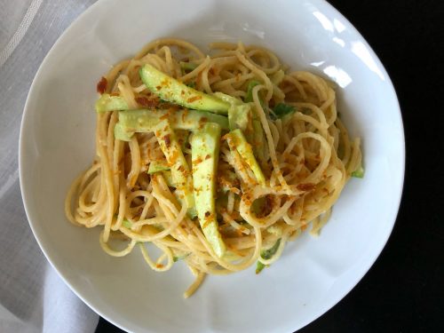 Spaghetti con zucchine e bottarga