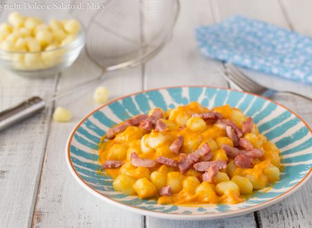 Gnocchi con crema di zucca e pancetta Gnocchi con crema di zucca e pancetta
