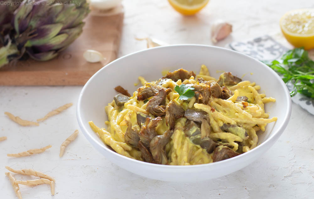 Pasta carciofi e zafferano