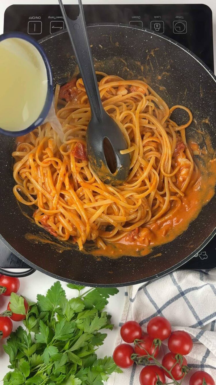 Pasta con bisque di gamberi
aggiungi acqua di cottura