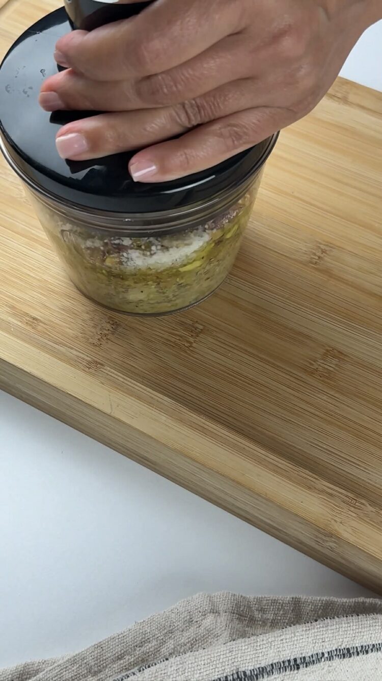 Pasta al pesto di pistacchi e gamberi
frulla