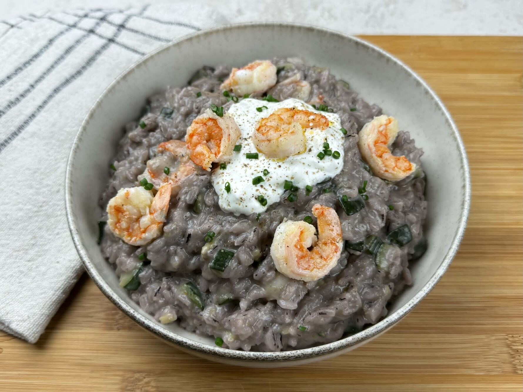 Risotto con zucchine e mazzancolle
