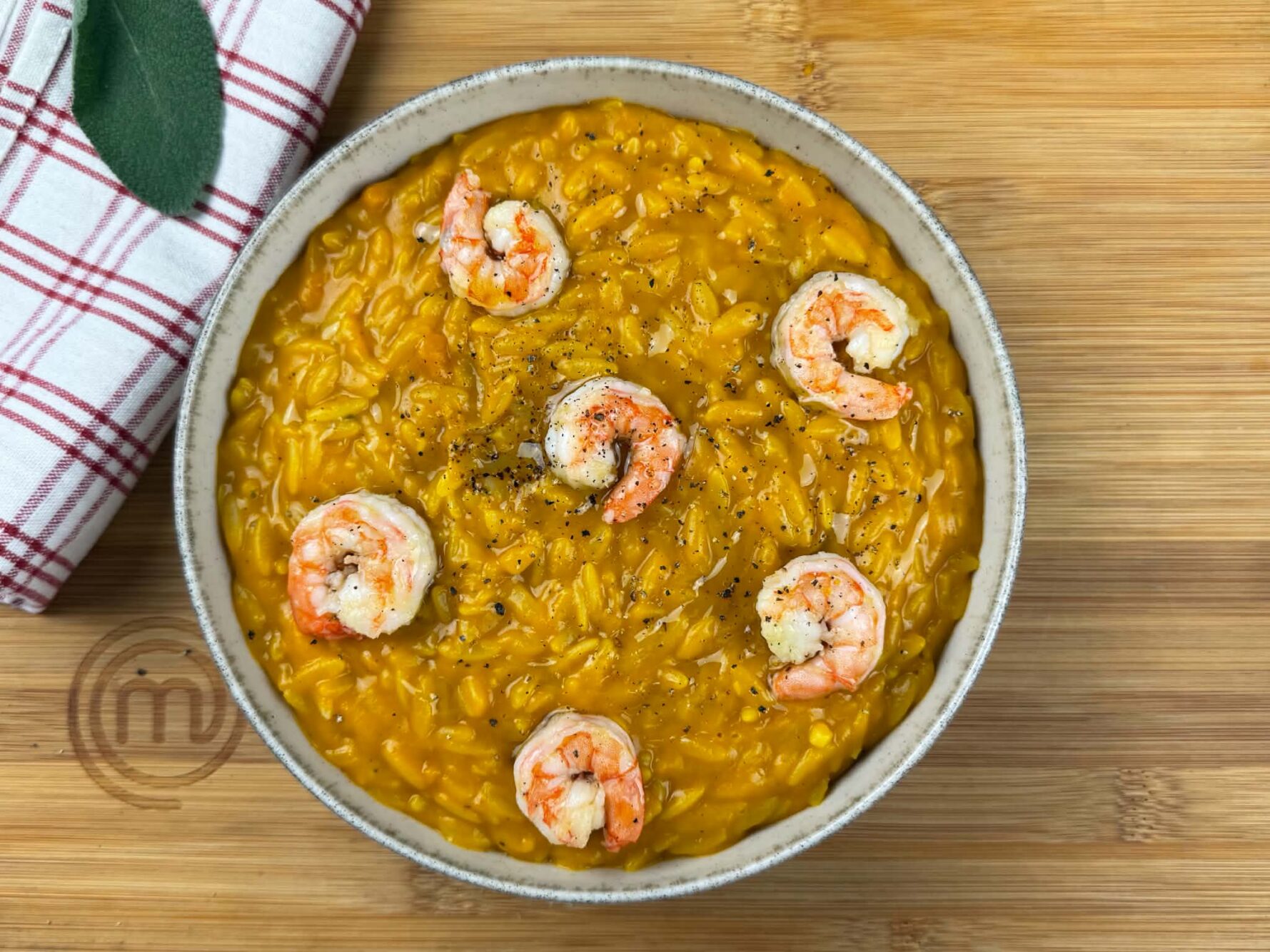 Risoni alla zucca con mazzancolle