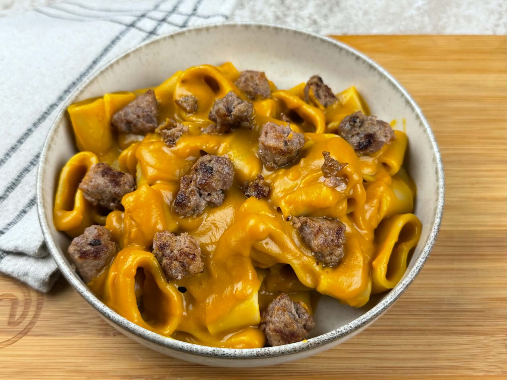 Pasta zucca e salsiccia