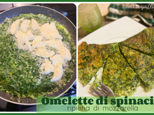 Omelette di spinaci ripiena di mozzarella