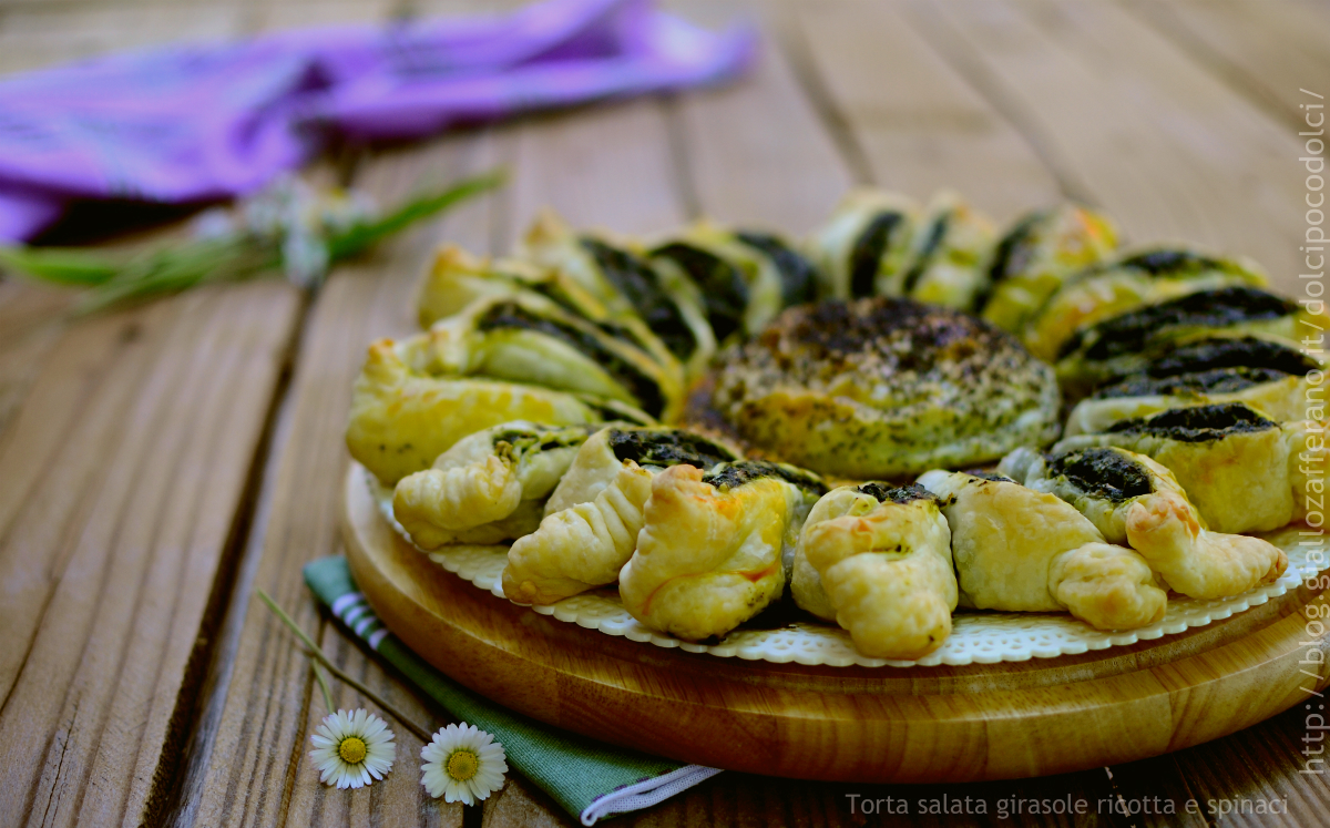 Torta salata girasole ricotta e spinaci 