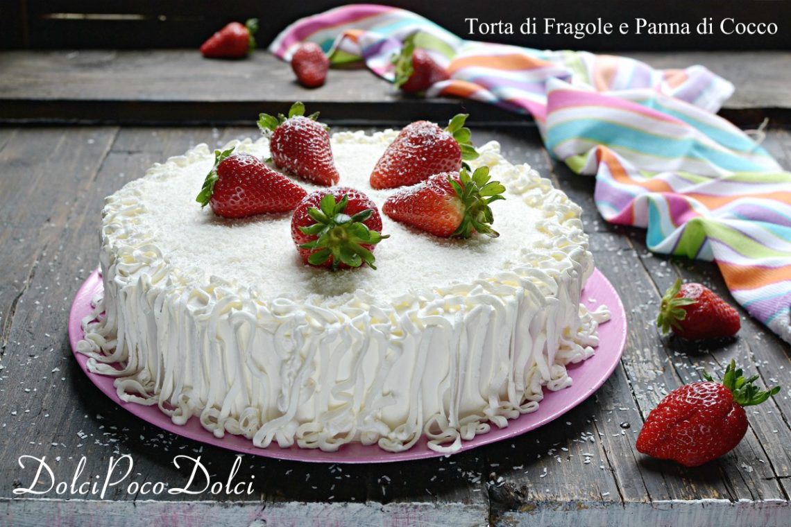 Torta di fragole e panna di cocco