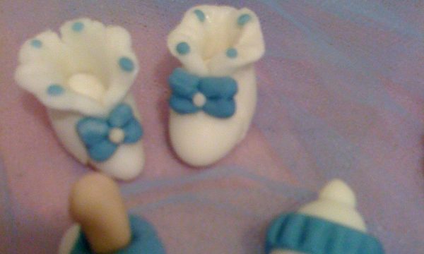 Confetti decorati in pasta di zucchero nascita battesimo pdz