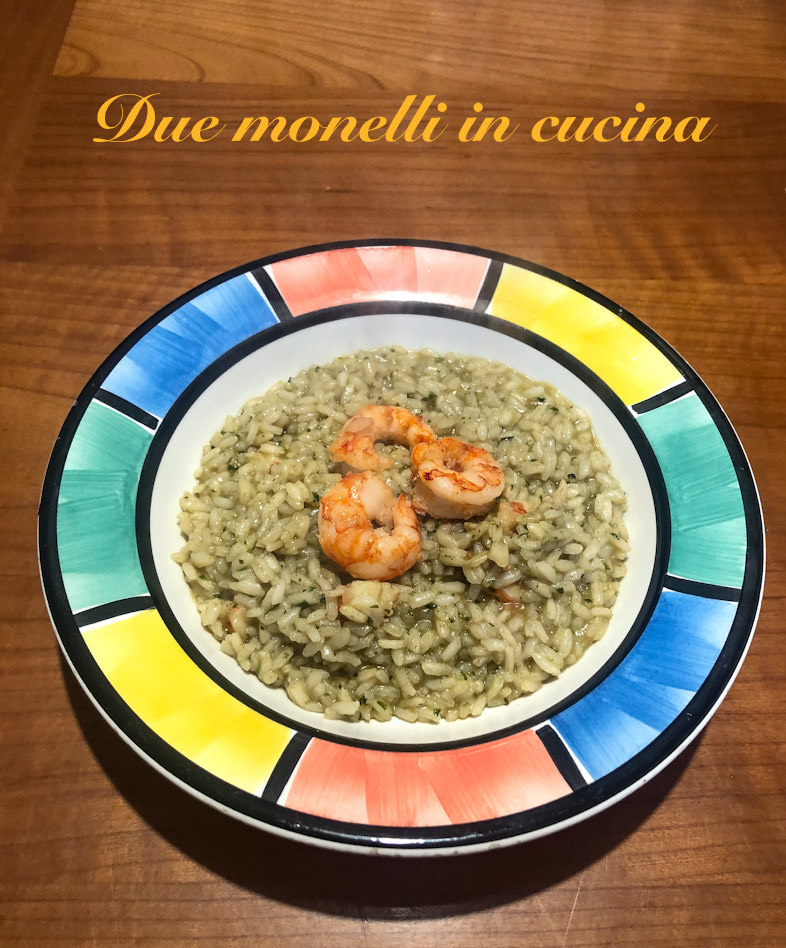 Risotto pesto e gamberi