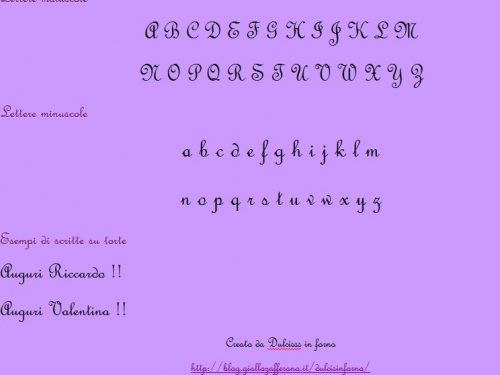 L’alfabeto decorativo: l’alfabeto per scrivere sulle torte