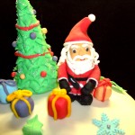 Torta decorata natalizia | pasta di zucchero | Dulcisss in forno