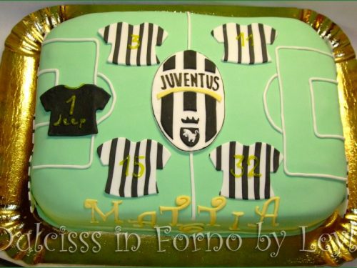 Torta Juventus, decorata in pasta di zucchero