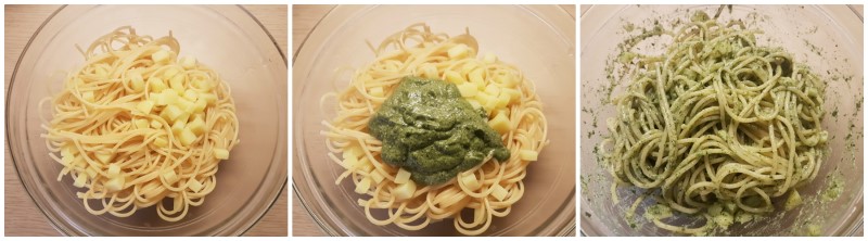 Pasta pesto e patate: fase finale