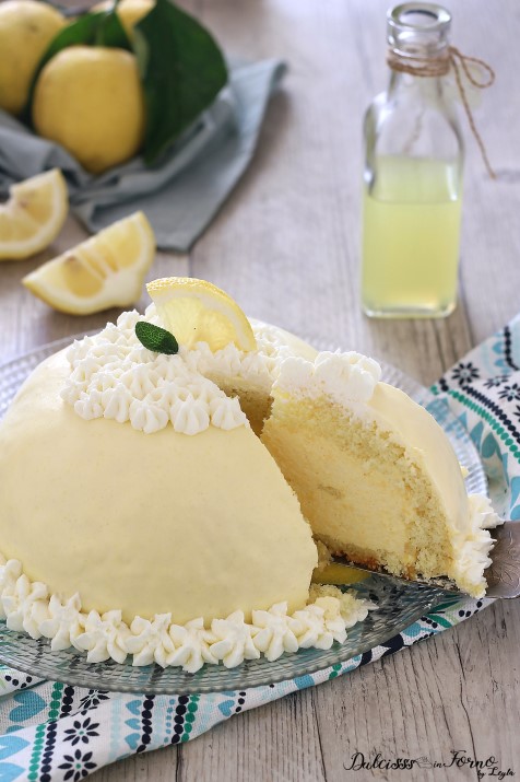 Ricetta Delizia al limone torta a forma di zuccotto al limone ricetta Dulcisss in forno by Leyla