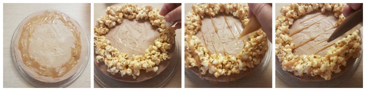 Cheesecake facile e veloce alla nutella senza cottura con caramello e pop corn, senza colla di pesce ricetta Dulcisss in forno by Leyla