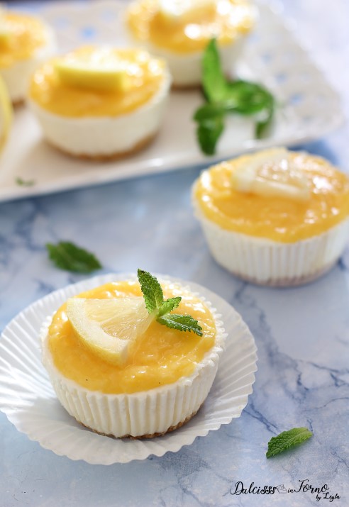 Mini Cheesecake al limone e ricotta, facili senza cottura ricetta Dulcisss in forno by Leyla