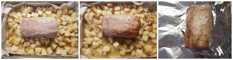 Arrosto di maiale alle mele al forno - Arrosto con patate al forno – Arrosto alle mele facile e veloce ricetta Dulcisss in forno by Leyla