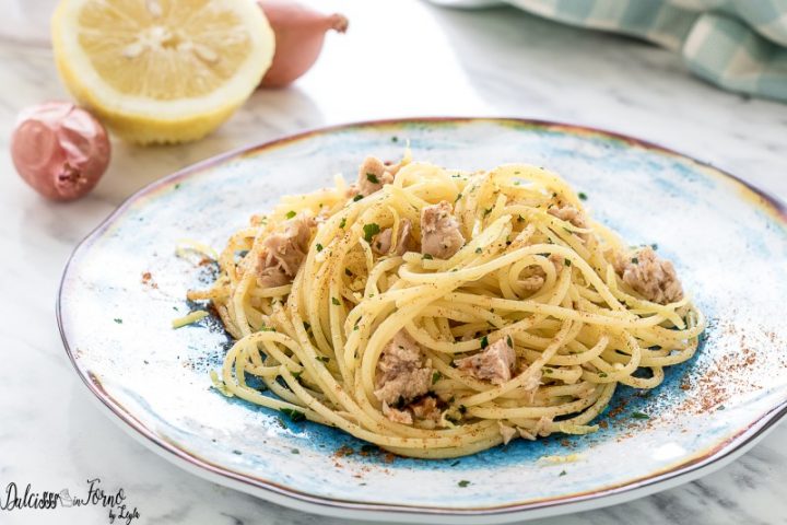 Pasta tonno e limone - Pasta al tonno in bianco - Spaghetti tonno e limone - Ricette con tonno in scatola