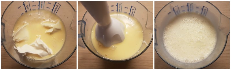 Preparazione della miscela del gelato mascarpone