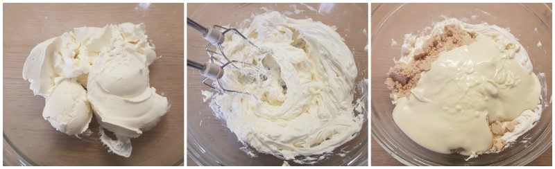 Amalgamare mascarpone e gli altri ingredienti - Torta Raffaello