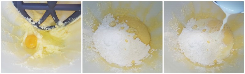 Aggiunta farina, lievito e latte - Crostata morbida