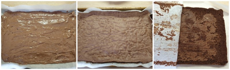 Cottura della base della torta mousse ai tre cioccolati