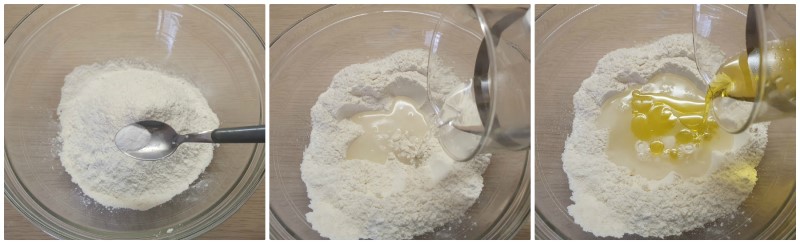 Lavorazione farina, acqua e olio - Piadina senza strutto ricetta