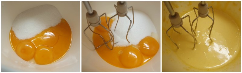 Sbattere uova e zucchero - Ricetta torta tiramisu
