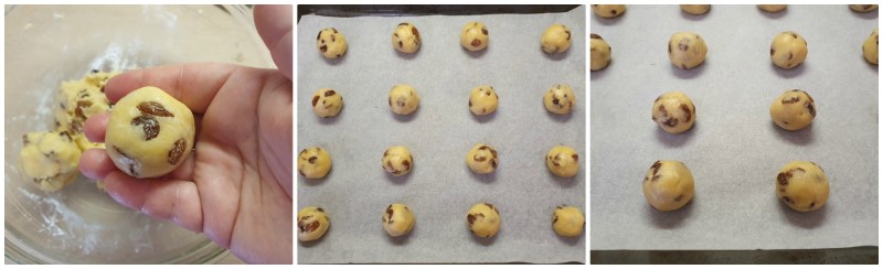Formazione dei biscotti con uvetta sultanina