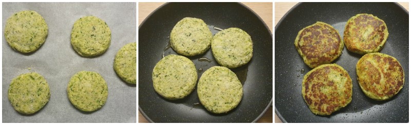 Cottura degli Hamburger di zucchine