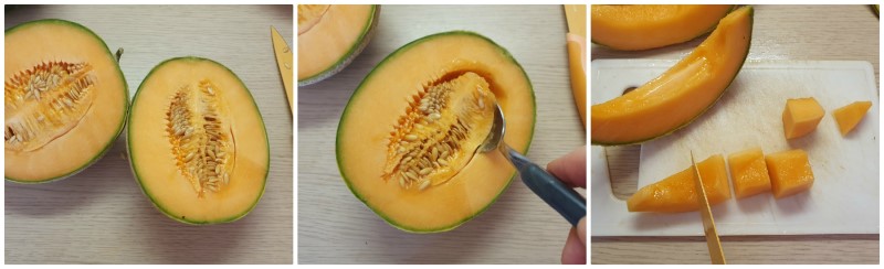 Taglio del melone - Spiedini di frutta ricetta