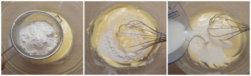Preparazione della crema - Torta di biscotti con crema pasticcera
