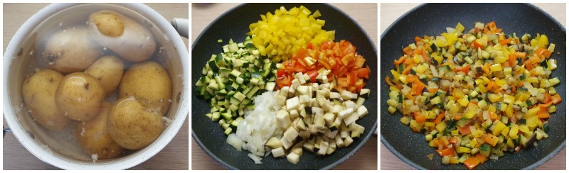 Preparazione delle verdure - Ricetta polpettone vegetariano