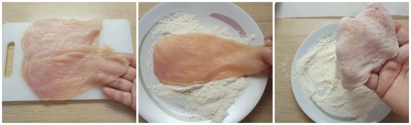 Infarinare le scaloppine di pollo ricetta