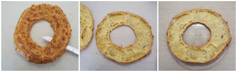 Taglio a metà del dolce francese