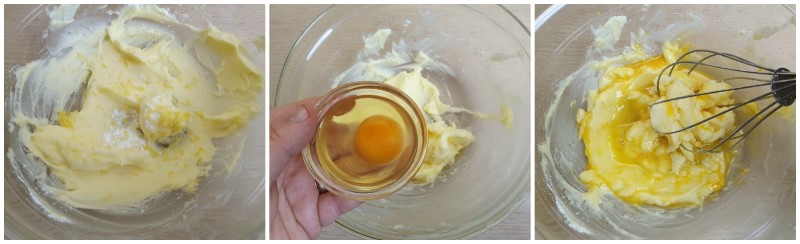 Unire l'uovo e aromi - Ricetta biscotti al burro con marmellata