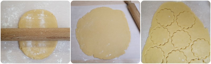Stendere l'impasto dei biscotti pasta frolla