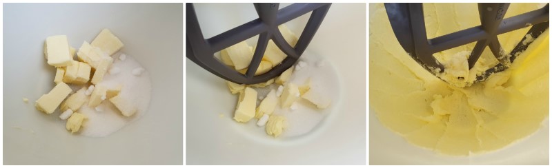 Lavorare il burro con lo zucchero - Ricetta Biscotti al burro