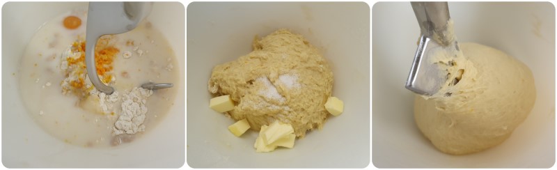 Unire il burro e sale - Ricetta Frittelle ripiene di marmellata