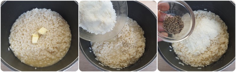 Unire pecorino e pepe - Ricetta Riso cacio e pepe