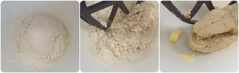 Unire la farina e il burro - Ricetta fiocchi di neve
