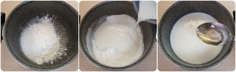 Lavorare latte, zucchero e maizena - Crema per fiocchi di neve ricetta