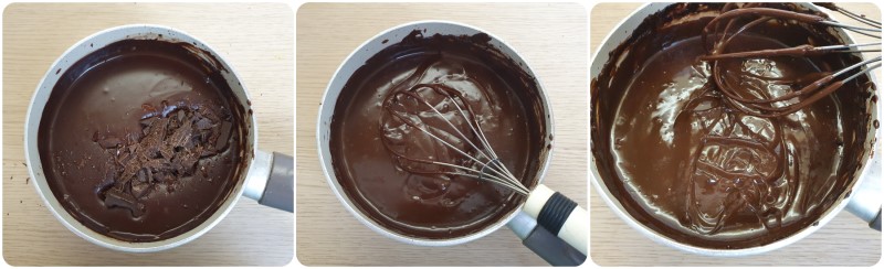 Cottura della glassa per profiteroles al cioccolato
